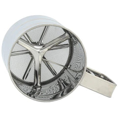 Flour Sifter Stainless Steel – Double Layer Fine Mesh Baking Sifter with One-Hand Press Crank for Cakes & Pastries
