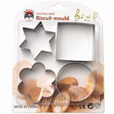4 Pcs Stainless Steel Biscuit & Cookie Cutter Set