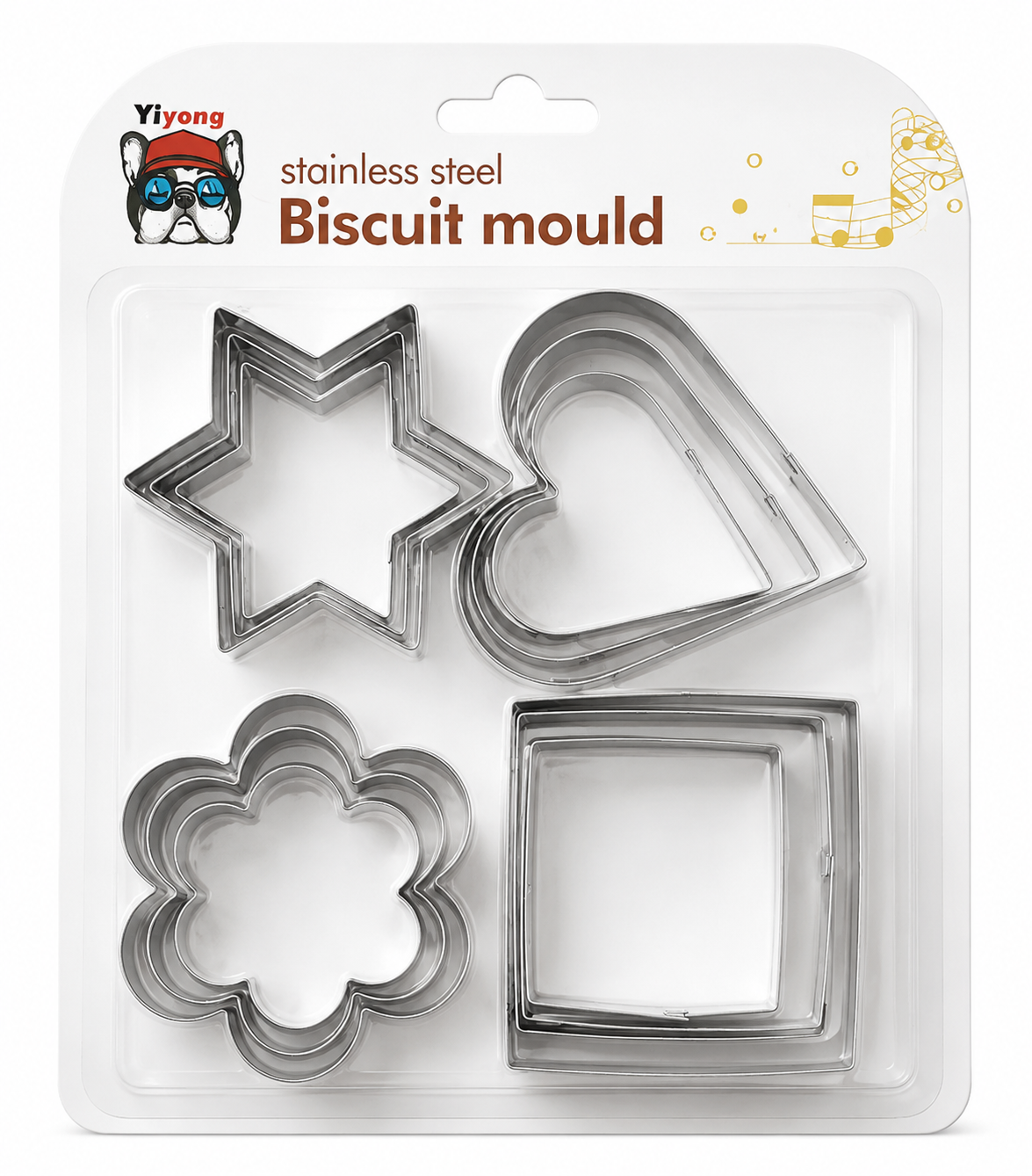 4-Piece Stainless Steel Cookie Cutter Set