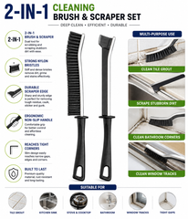 2-in-1 Cleaning Brush & Scraper Set – Multi-Purpose Grout Cleaning Brush