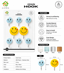 Self-Adhesive Wall Hooks (Pack of 8)