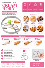 Stainless Steel Cream Horn Molds Set (6 Pieces)