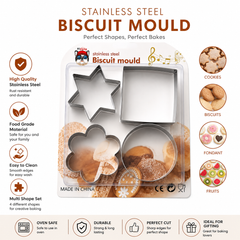 4 Pcs Stainless Steel Biscuit & Cookie Cutter Set
