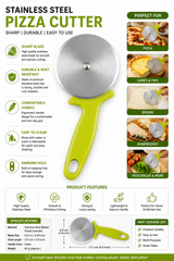 Stainless Steel Pizza Cutter Wheel – Ergonomic Kitchen Pizza Slicer
