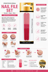Professional Nail File Set – 2 Pcs Double-Sided Emery Nail Files